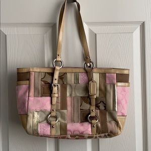 Pink, Brown, Cream Coach Purse